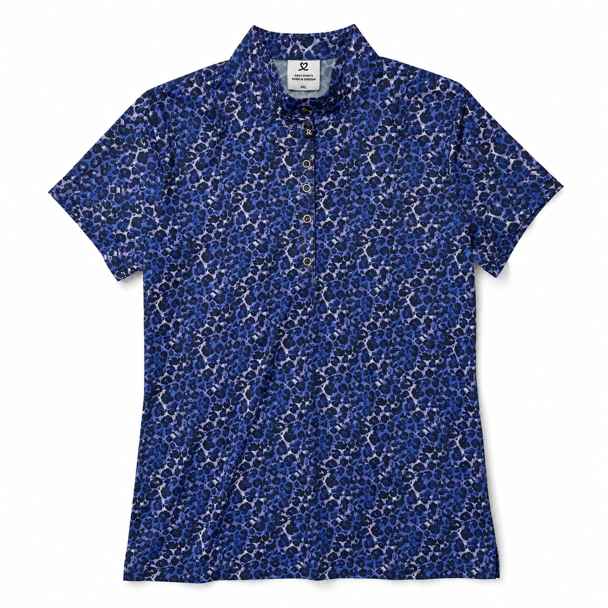 [NWT] Daily Sports Digne Mesh Purple Leopard Short Sleeve Polo [XXL]
