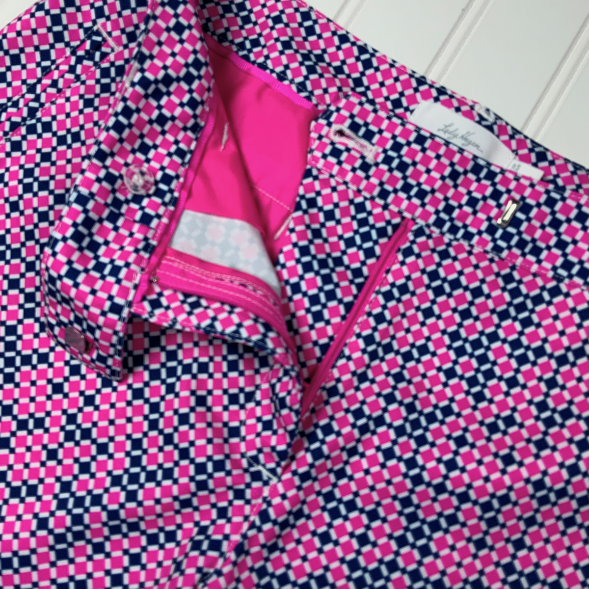 Lady Hagen Pink/Navy Diamond Shorts [Size 04]
