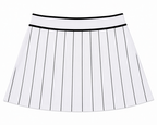J.Lindeberg White/Black Pinstripe Knit Skirt | Medium
