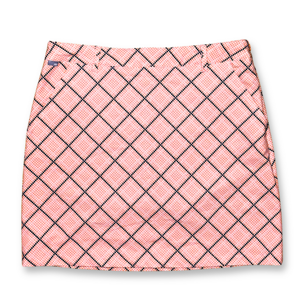 Nivo Melon Houndstooth Plaid 18" Golf Skort | 06