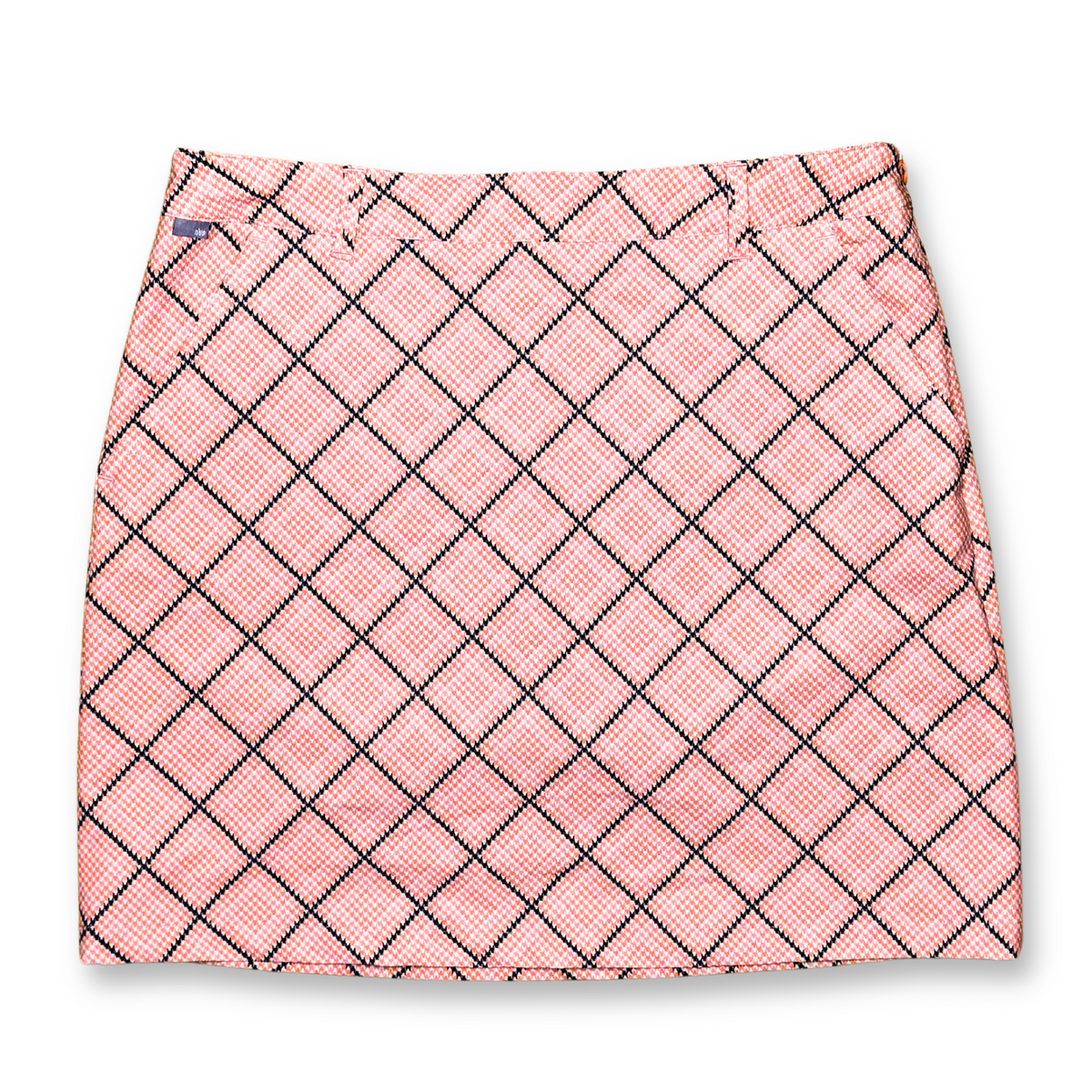 Nivo Melon Houndstooth Plaid 18" Golf Skort | 06