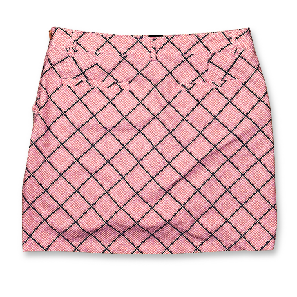 Nivo Melon Houndstooth Plaid 18" Golf Skort | 06