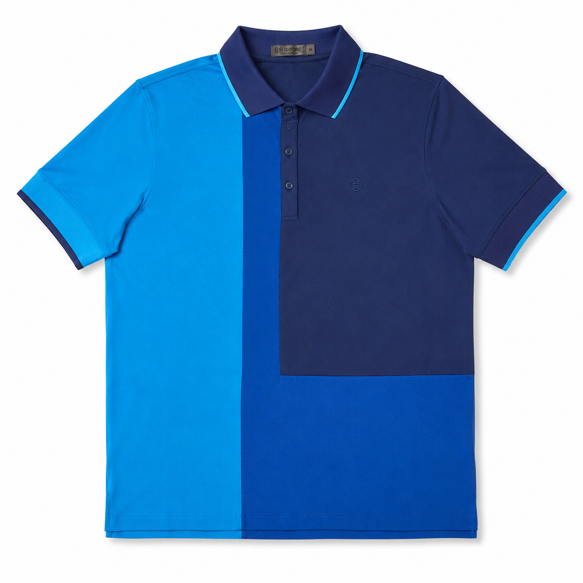 G/FORE Blue Multi-Tone Short Sleeve Polo | Medium