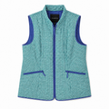 Talbots Teal/White Gingham Check Vest
