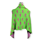 [NWT] Top It Off Green/Pink Knit Button Wrap | Small