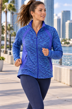 Tek Gear Blue Heather Fleece Full Zip Jacket [Large]