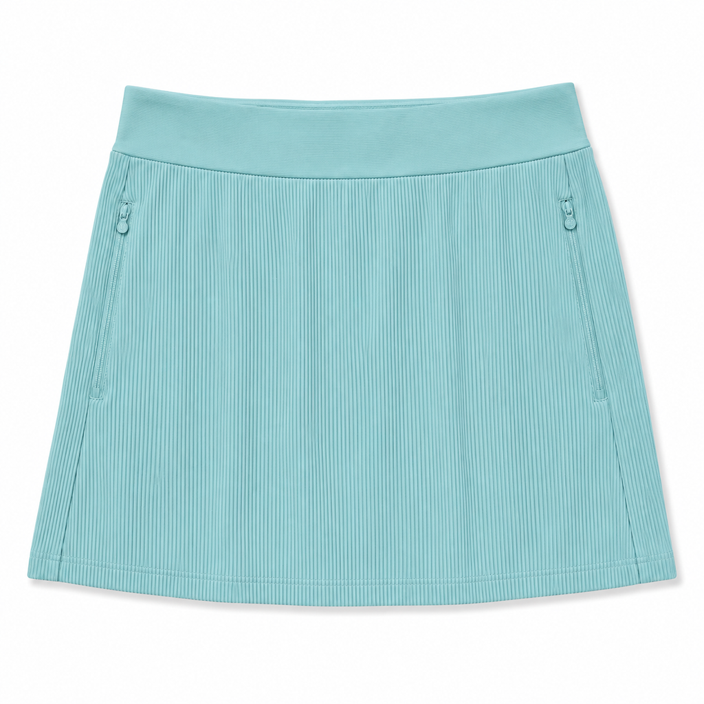 Lucky In Love Teal Ribbed Golf Skirt | Medium