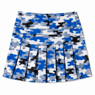 Amy Sport Marisa Blue/Black Pleated Skort | Medium