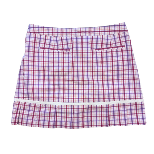 Adidas 17” Pink/Purple Plaid Golf Skort | 08