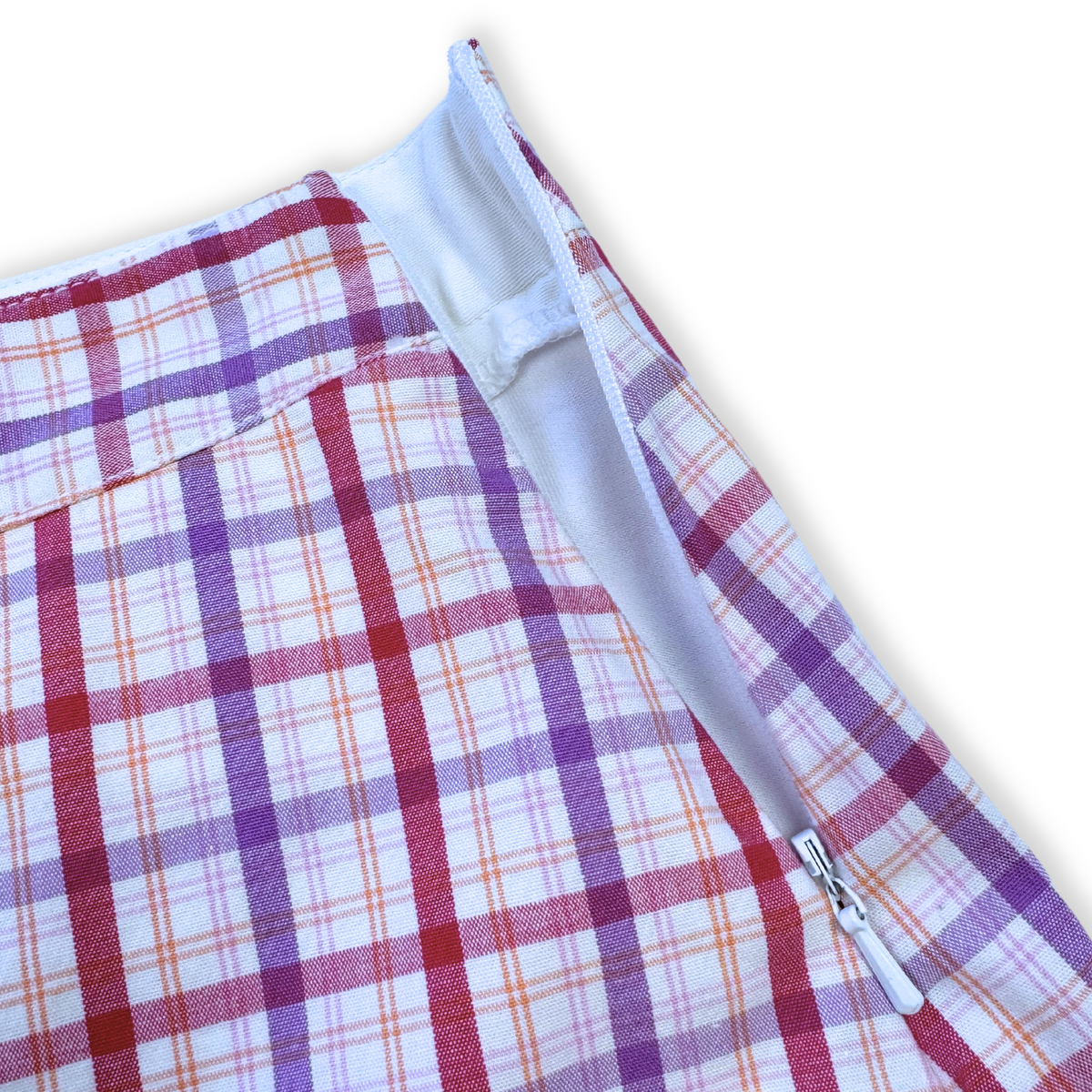 Adidas 17” Pink/Purple Plaid Golf Skort | 08