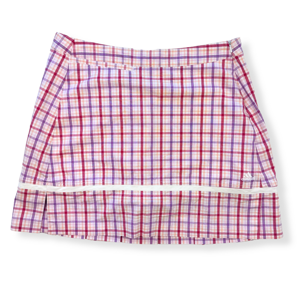 Adidas 17” Pink/Purple Plaid Golf Skort | 08