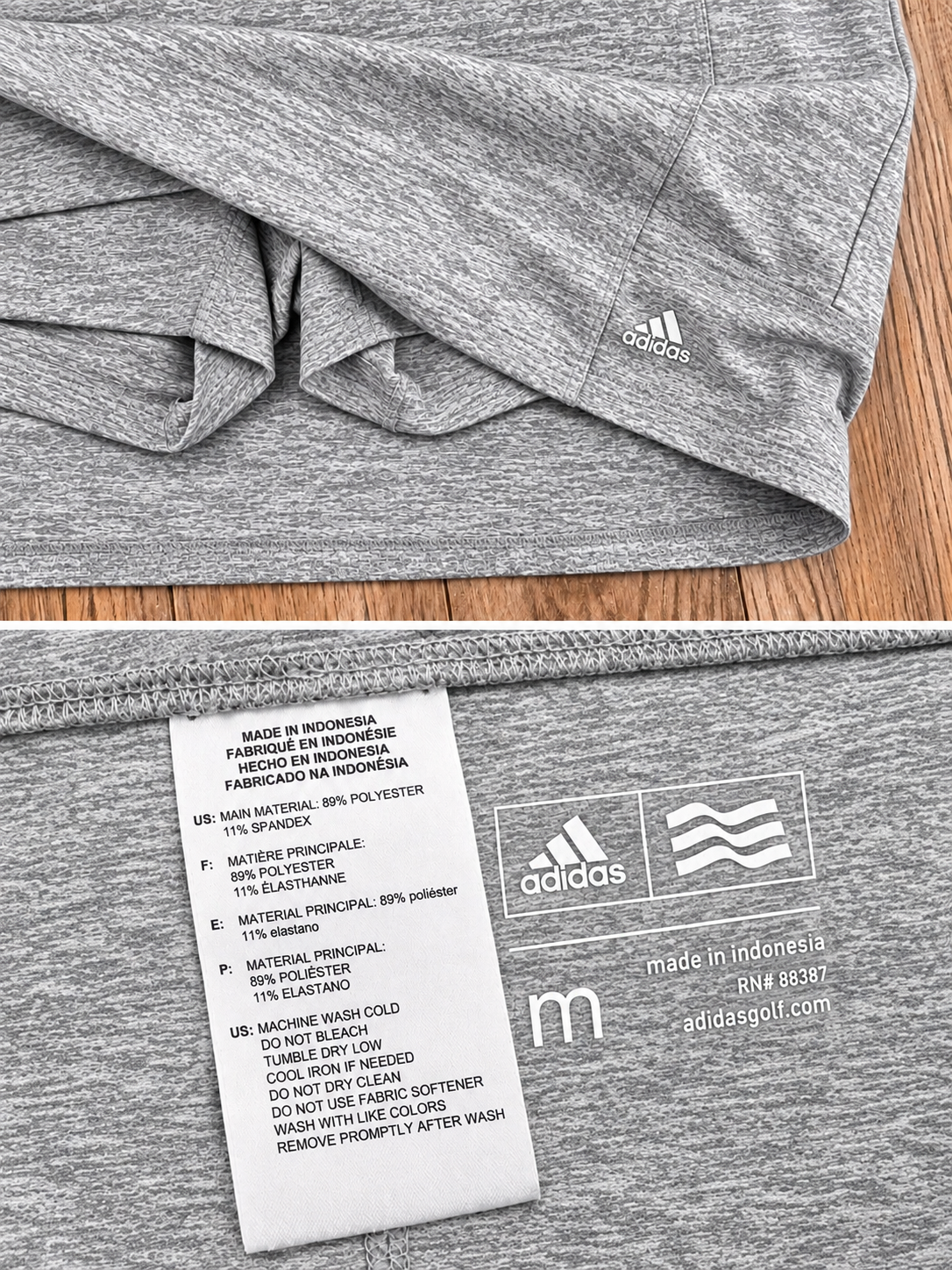Adidas Heather Grey 17" Skort [Medium]