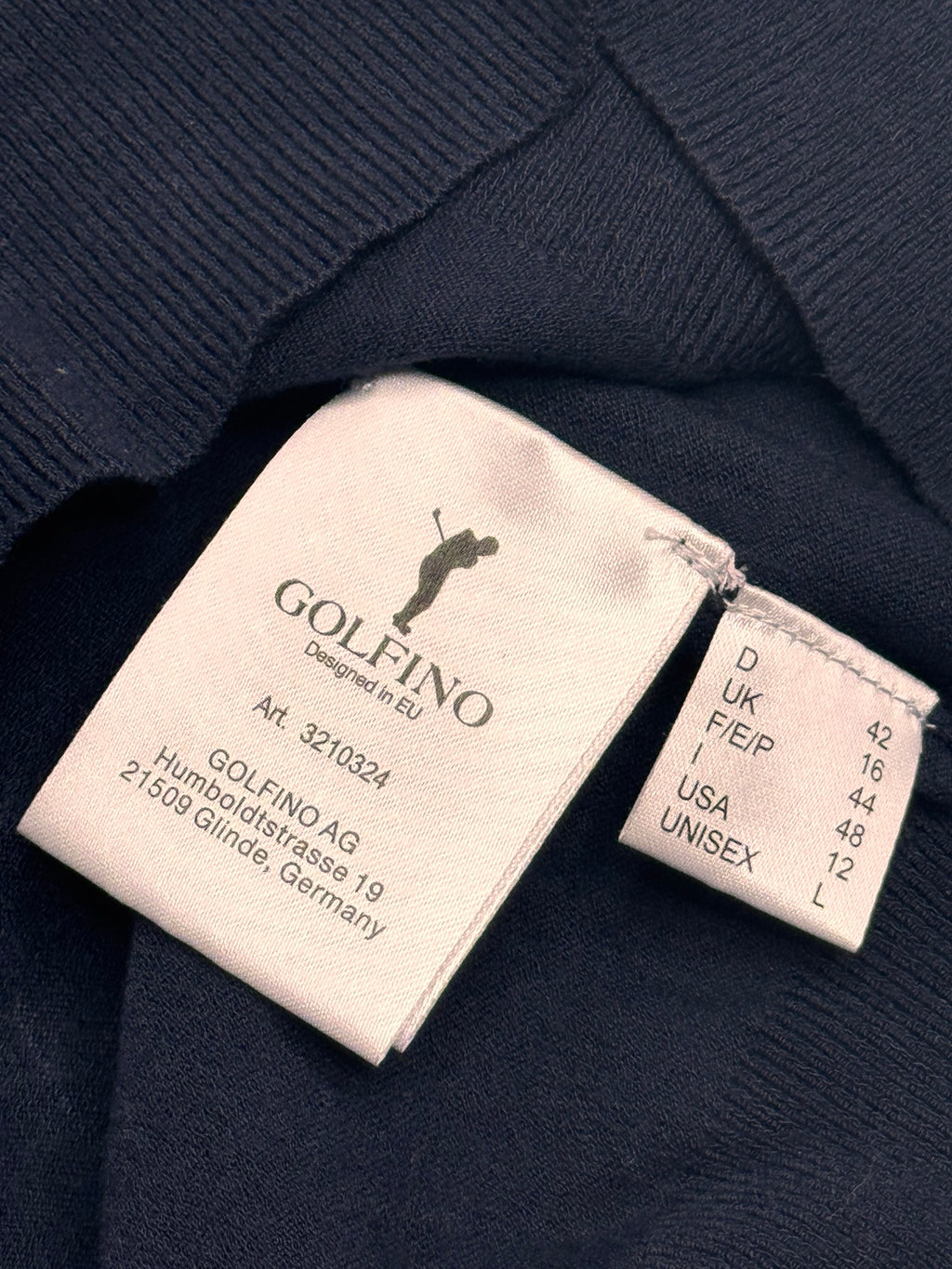 GOLFINO Navy/Burgundy V-Neck Golf Sweater | Large