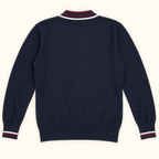 GOLFINO Navy/Burgundy V-Neck Golf Sweater | Large