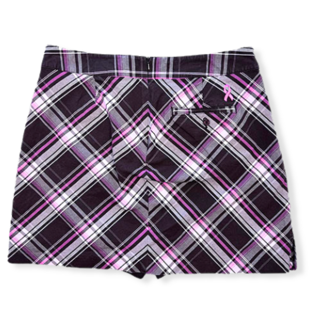 Lady Hagen 18” Chocolate/Pink Plaid Skort [Size 08]