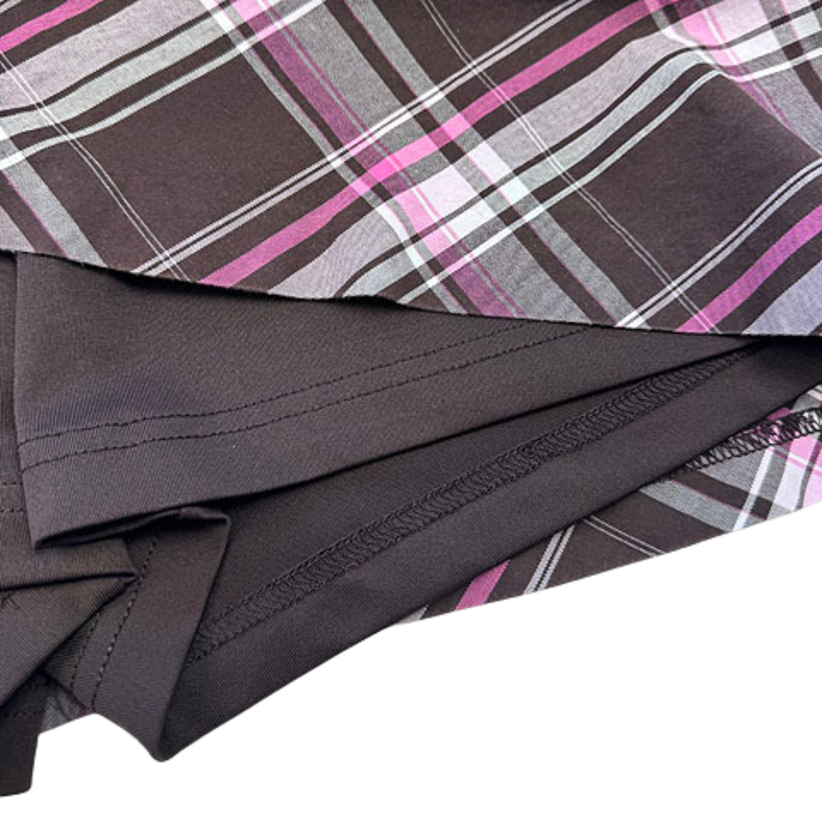 Lady Hagen 18” Chocolate/Pink Plaid Skort [Size 08]