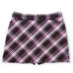 Lady Hagen 18” Chocolate/Pink Plaid Skort [Size 08]