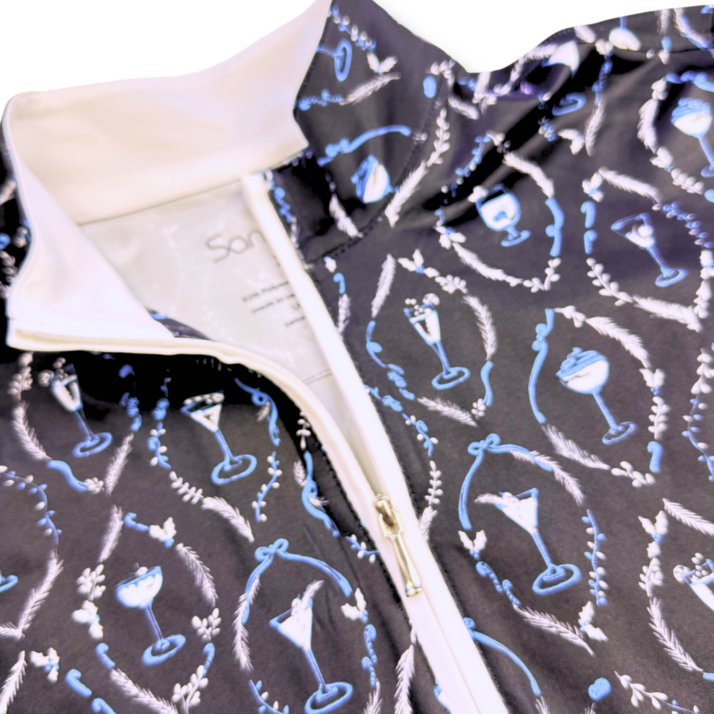 [NWOT] SanSoleil SolCool Black/Blue Cocktail Long Sleeve Mock | Large