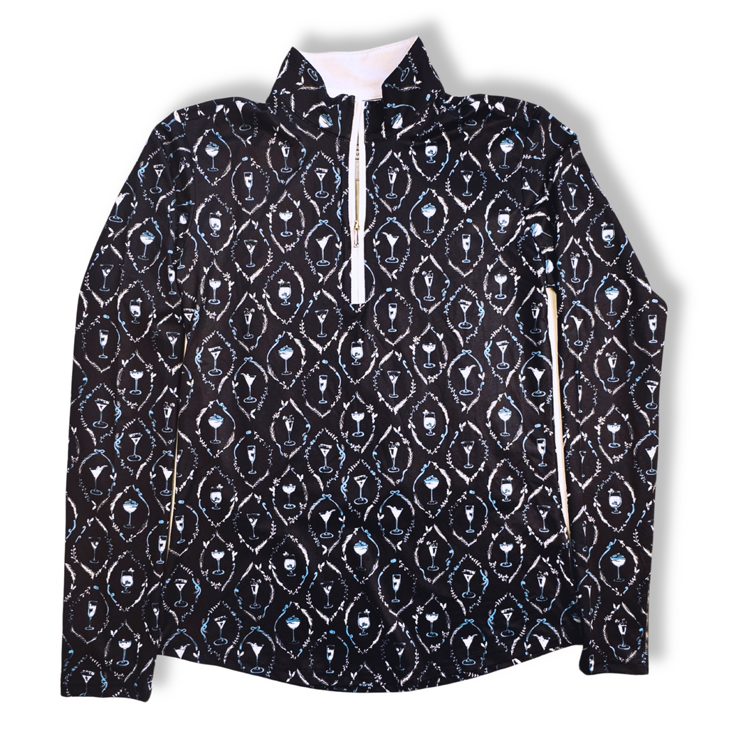 [NWOT] SanSoleil SolCool Black/Blue Cocktail Long Sleeve Mock | Large
