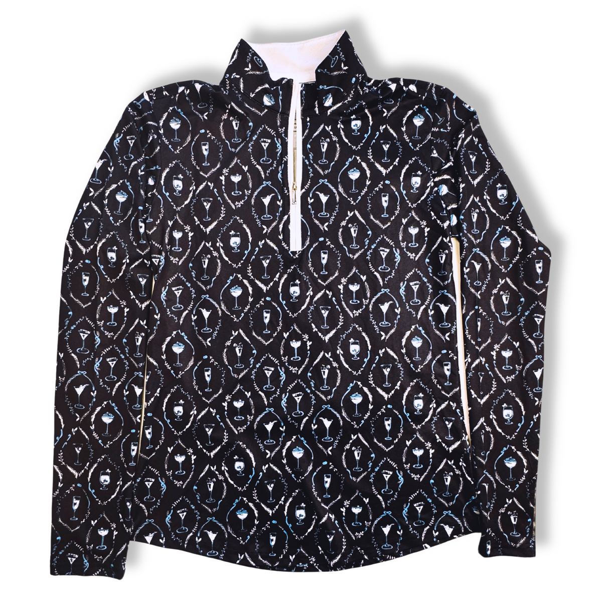 [NWOT] SanSoleil SolCool Black/Blue Cocktail Long Sleeve Mock | Large
