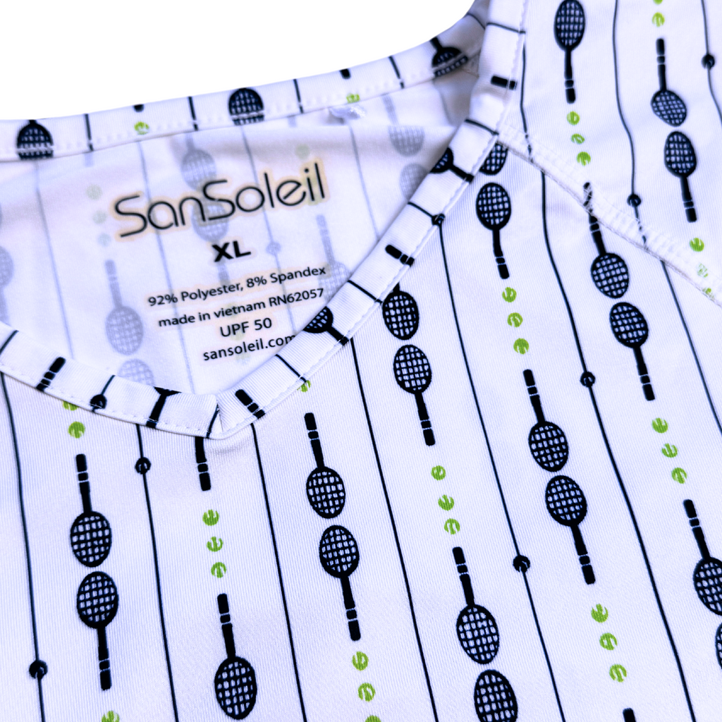 SanSoleil SunGlow Navy/Lime Tennis Racquet Active Crewneck | XLarge