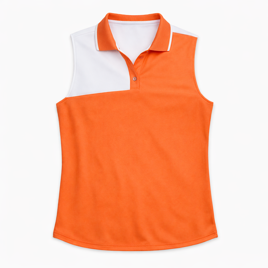 Lady Hagen Orange Sleeveless Polo | Small