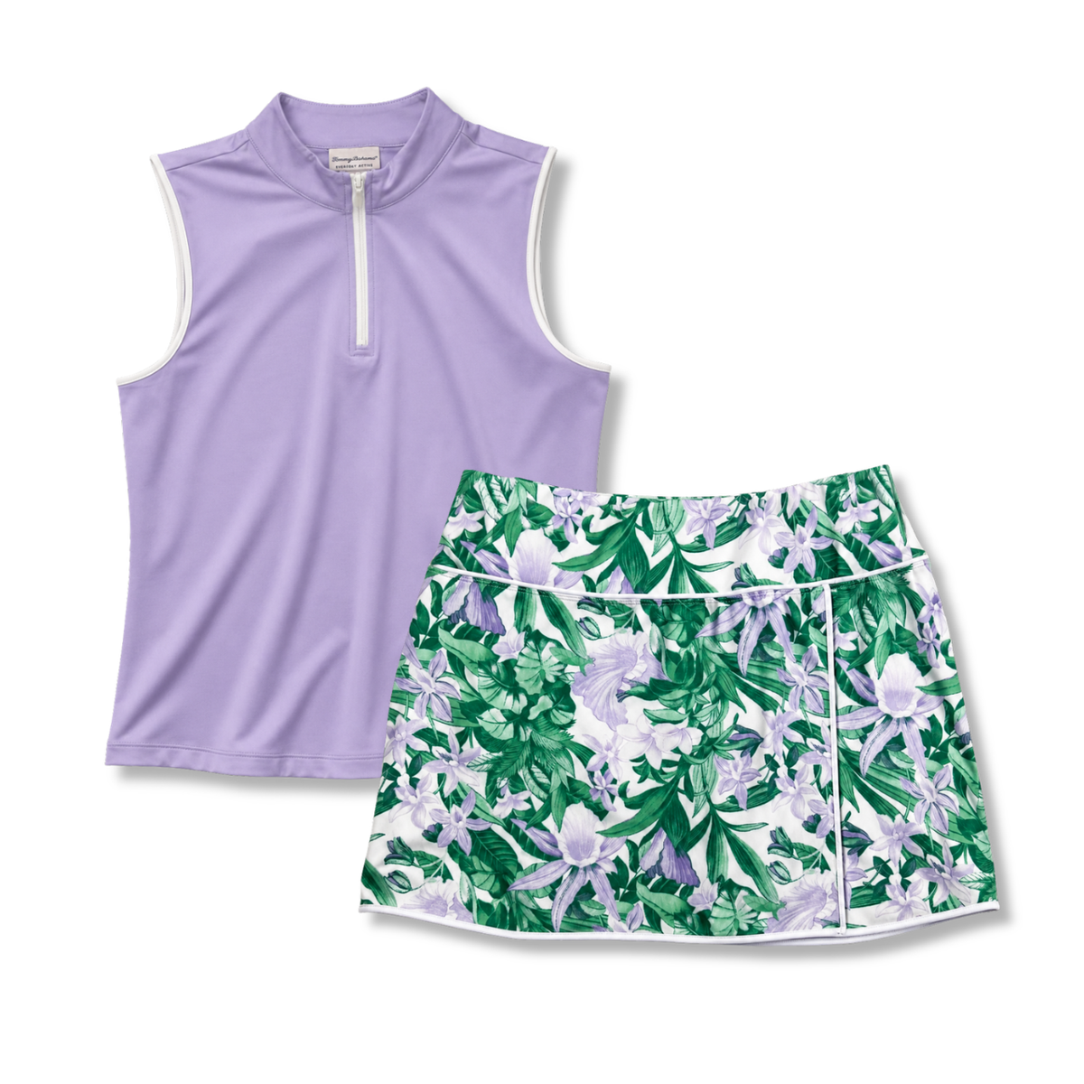 Tommy Bahama Purple/Green Polo & Skort Set | Large