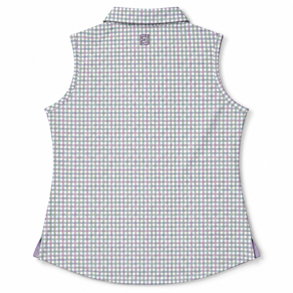 FootJoy Lavender/Green Check Sleeveless Polo [L]