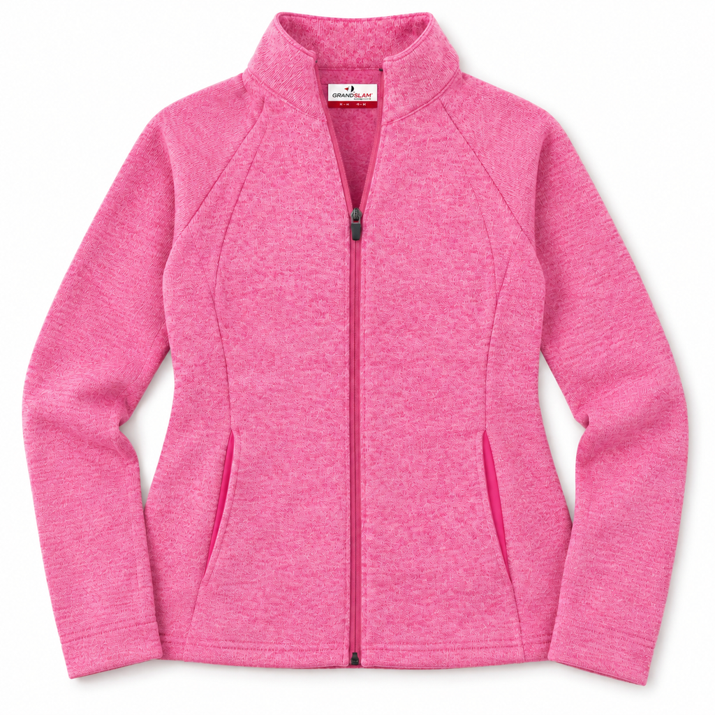 Grand Slam Pink Heather Full Zip Fleece Jacket [Medium]