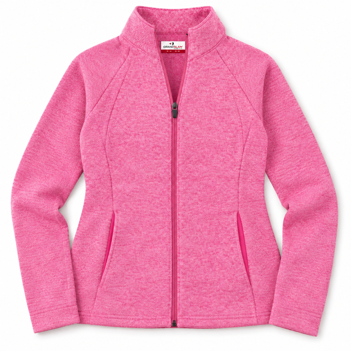 Grand Slam Pink Heather Full Zip Fleece Jacket [Medium]