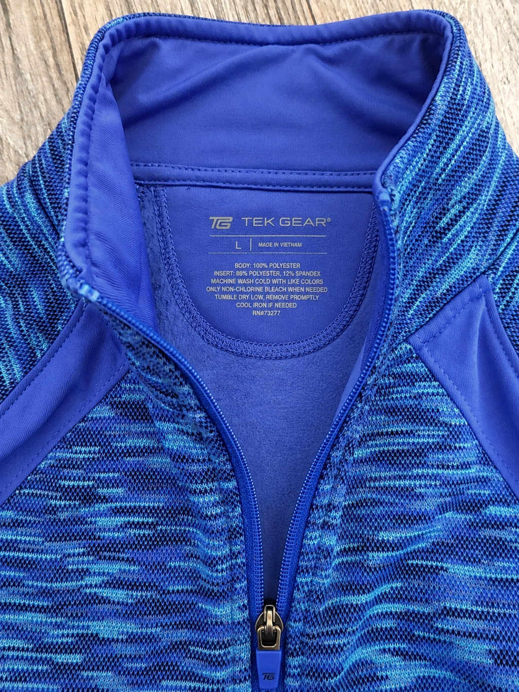 Tek Gear Blue Heather Fleece Full Zip Jacket [Large]
