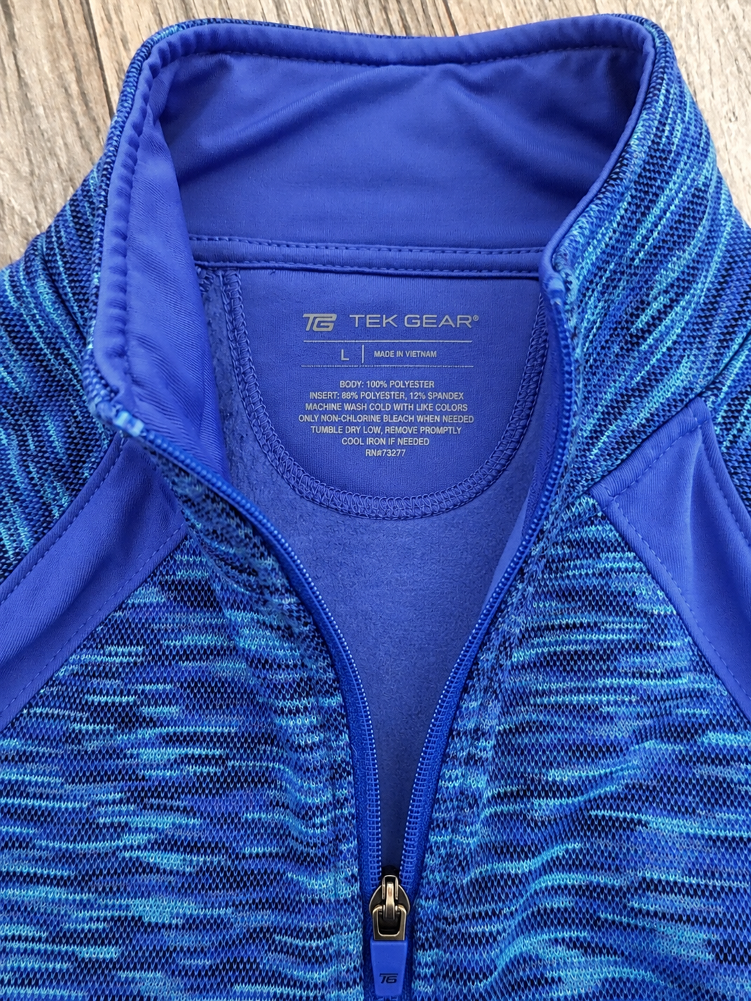 Tek Gear Blue Heather Fleece Full Zip Jacket [Large]
