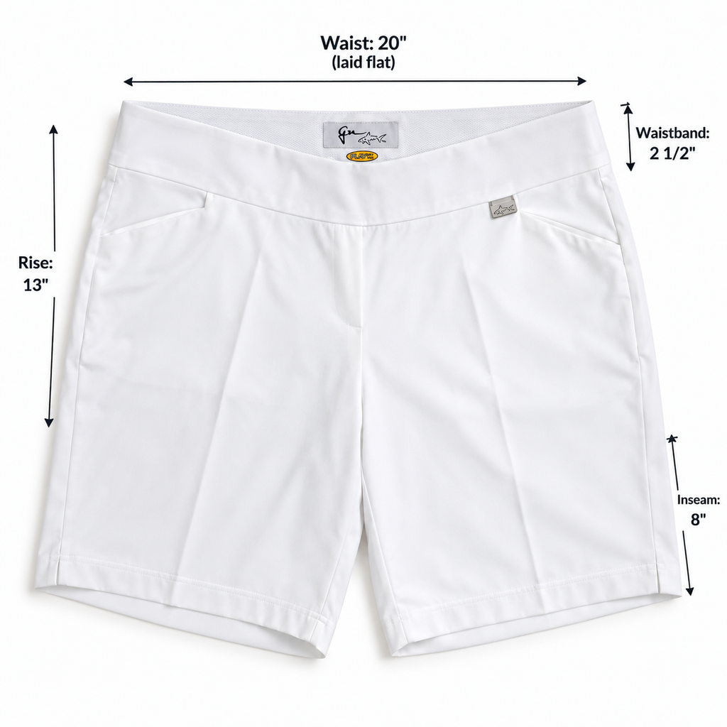 [NWT] Greg Norman 8" White Short | XXL