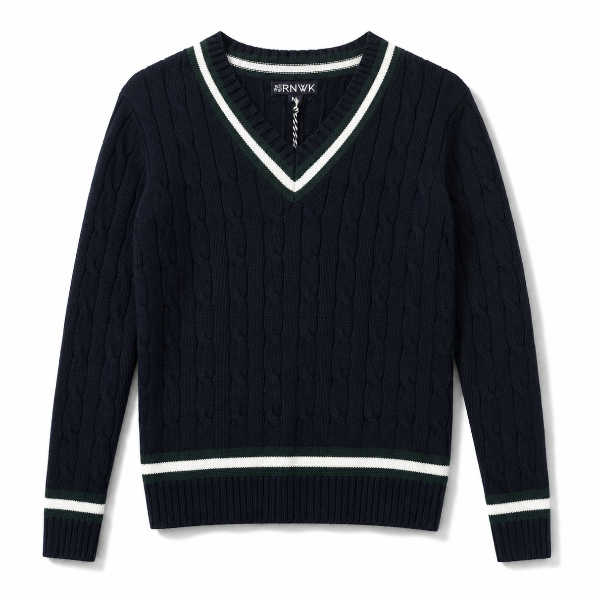 [NWT] RENWICK Navy Cable Knit Sweater | MEDIUM