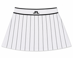 J.Lindeberg White/Black Pinstripe Knit Skirt | Medium