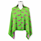 [NWT] Top It Off Green/Pink Knit Button Wrap | Small
